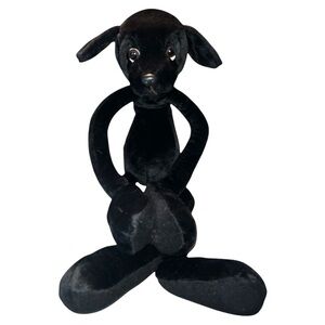 Russ Black Labrador Dog Plush Long Legs Arms Stuffed Hook And Loop Hanger 22"